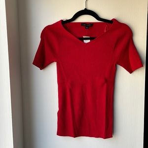 Ann Taylor Red Short Sleeve Sweater